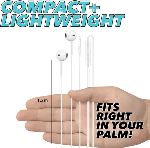 Vista 7 de Auriculares con cable con micrófono, auriculares intrauditivos de 0.138 in con control de volumen en línea, auriculares enchufables para portátiles