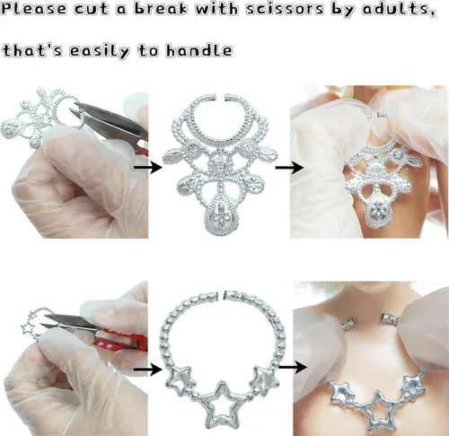 Vista 3 de BJDBUS 42 piezas de ropa y accesorios para muñecas, incluyendo 10 mini vestidos de moda, 32 piezas, zapatos, gafas, collares, bolsos, ganchos