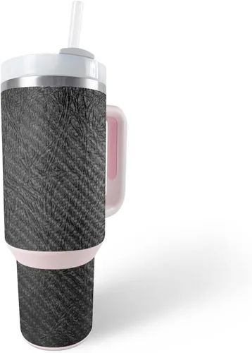 Vista 28 de MightySkins - Funda de fibra de carbono compatible con vaso Stanley The Quencher H2.0 FlowState de 40 onzas, bandana Acabado de fibra de carbono