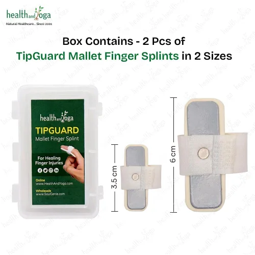 Vista 2 de HealthAndYoga™ TipGuard - Férula de dedo flexible para la deformidad del dedo de mazo - Cuidado posquirúrgico - Enderezador ajustable - Soporte