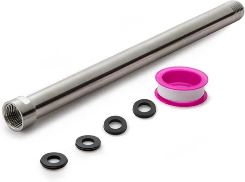 Vista 30 de OFFO Brazo de extensión de cabezal de ducha, extensión de brazo de ducha hecho de acero inoxidable 304, extensión de tubo de ducha de acero Negro