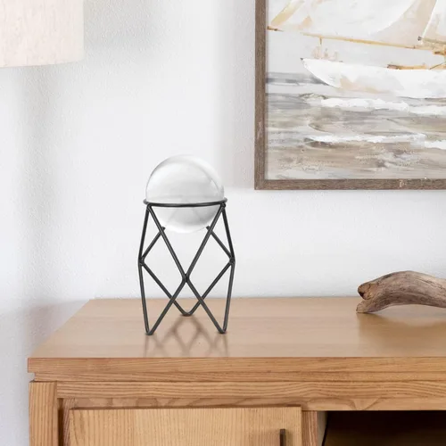 Vista 6 de Zerodeko Crystal Ball Stand Sphere Display Holder Geometry Globe Storage Rack Easter Egg Stand Iron Wire Hydroponics Vase Rack A