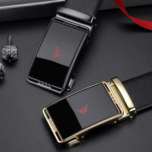 Vista 4 de VANNANBA Leather Ratchet Belts for Men Automatic Buckle with Belt Box, Gift for Men