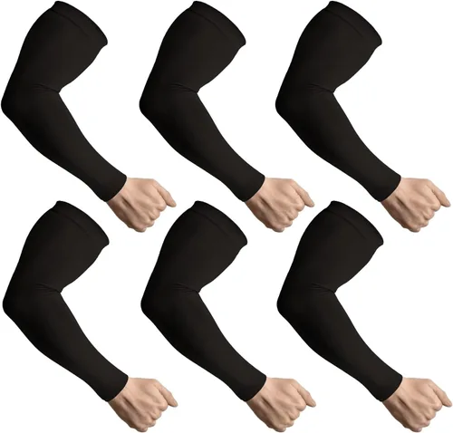 Vista 17 de LUOLIIL VOE Mangas de compresión de protección solar para hombres y mujeres, mangas de compresión para fútbol, golf y voleibol