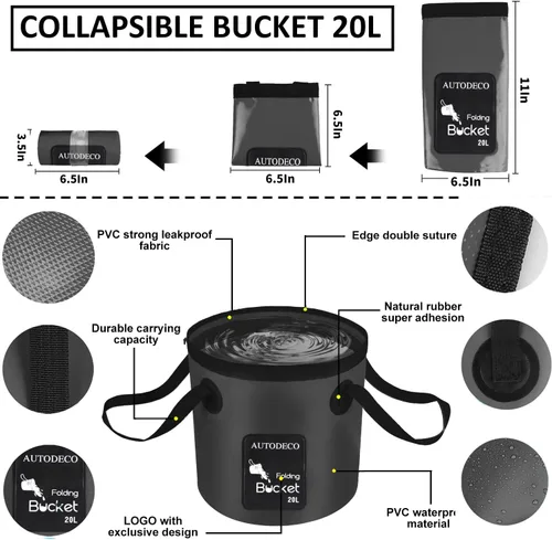 Vista 4 de AUTODECO Kit de limpieza para auto de 41 piezas Kit de limpieza y detalle interior con aspiradora de mano de alta potencia, cubo plegable