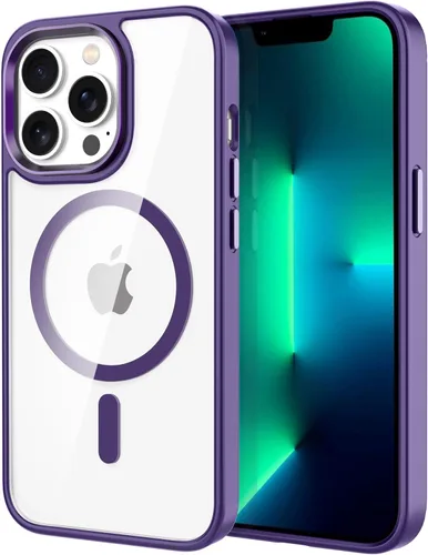 Vista 15 de CACOE Funda magnética para iPhone 12 y iPhone 12 Pro de 6.1 pulgadas - Compatible con MagSafe y soporte magnético para teléfono en el automóvil,