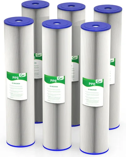 Cartucho de repuesto de filtro de agua para toda la casa de 20 micrones y 20 pulgadas, filtros de agua plisados de sedimentos de 4.5 x 20 pulgadas