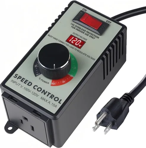 Controlador de Velocidad de Motor de CA 120V 15A Máx - Controlador de Velocidad Variable y Control de Velocidad de Ventilador con Protección contra