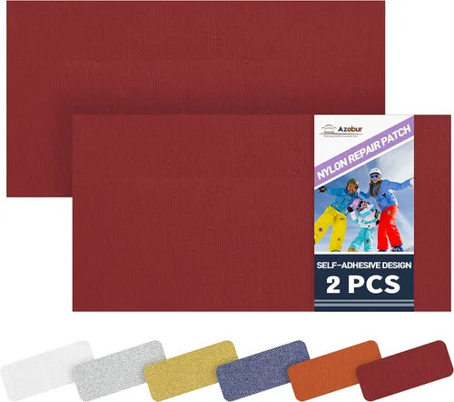 Vista 25 de Azobur Parches de reparación de chaquetas de plumón, impermeables, autoadhesivos, parches de tela de nailon para chaquetas hinchadas