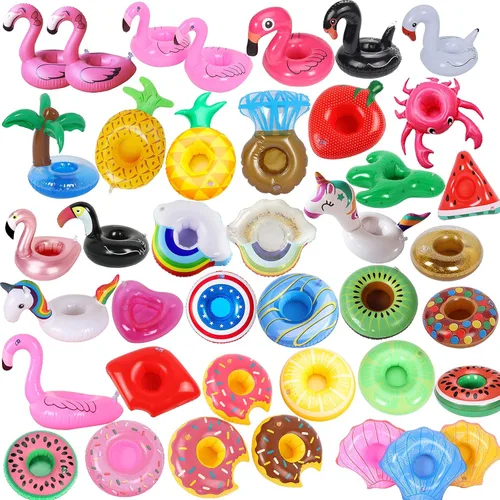 Vista 10 de LanMa Inflatable Drink Holders Bulk Pool Drink Floats Cup Holder for Swimming Pool Party 120