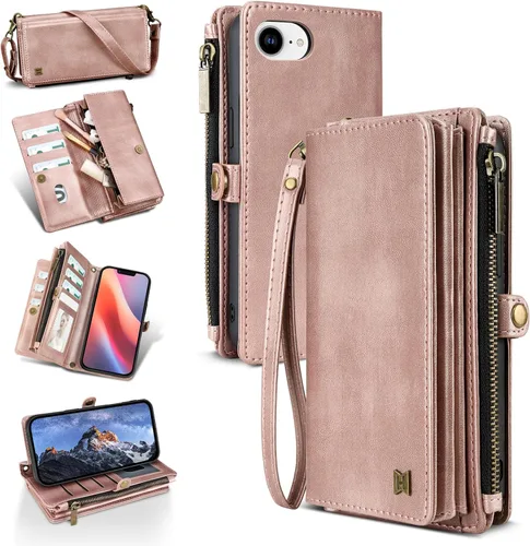 Vista 57 de Funda Cartera para Teléfono iPhone Air con 8 Portarjetas, Bloqueo RFID Cuero PU Soporte Abatible Correa de Muñeca y Correa para el Hombro