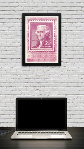 Vista 3 de Shafer shop - great thomas jefferson stamp collector - gift for national independence, personal spiritual freedom & loyalty - fit in office