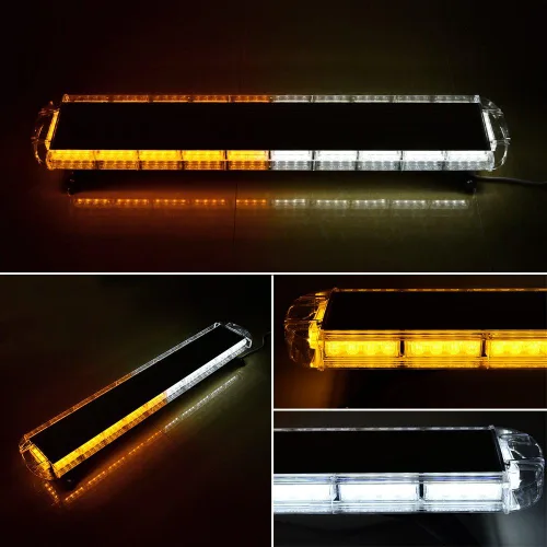 Vista 3 de CORP - Juego de luces estroboscópicas de advertencia de emergencia de 88 LED y 20 x 6 LED, color blanco ámbar