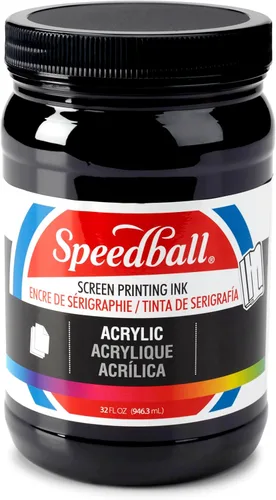 Speedball 004657 Tinta acrílica para serigrafía, 32.0 fl oz, 32 onzas líquidas, color negro