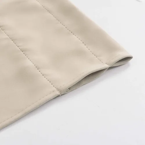 Vista 4 de Aquazolax Half Window Curtains 24 Inch Length, 28" Wide Rod Pocket Small Window Treatment for Kitchen, Bathroom, Camper, Beige, 2 Panels Set