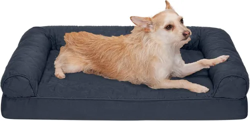Vista 40 de Furhaven - Cama ortopédica para perros, estilo sofá, acolchada, con funda extraíble y lavable, marrón tostado, tamaño jumbo (XL)