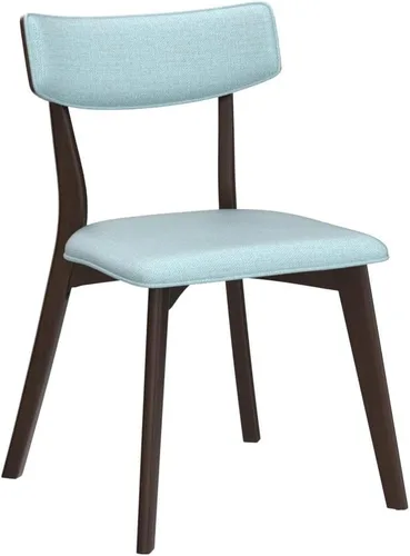 Vista 32 de GDFStudio Chazz Mid-Century - Juego de 2 sillas de comedor con marco de mediados de siglo, juego de 2 piezas, gris oscuro y acabado de nogal natural