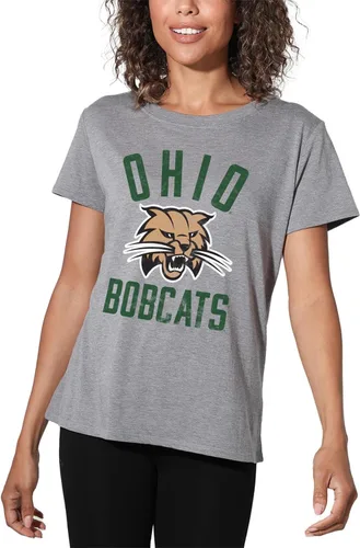 Vista 422 de Colección oficial de camisetas sueltas con logotipo desgastado grande universitario para mujer, jaspeado atlético