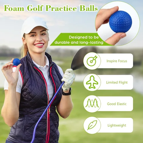 Vista 3 de 30 bolas de espuma para práctica de golf, bolas de espuma suave para práctica de golf, sensación realista y entrenamiento deportivo de vuelo
