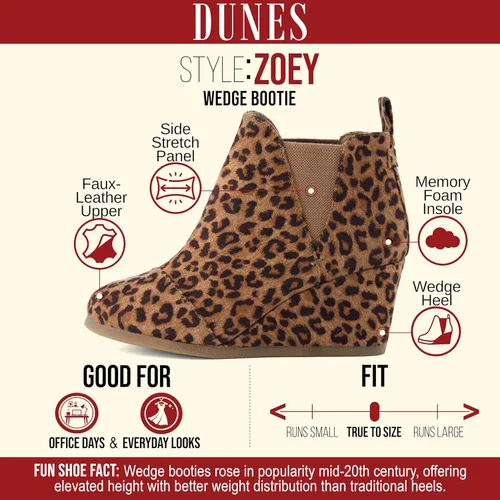 Vista 4 de Dunes Zoey - Botines de cuña para mujer, ante vegana suave, diseño fácil de poner, espuma viscoelástica, disponibles en anchos amplios