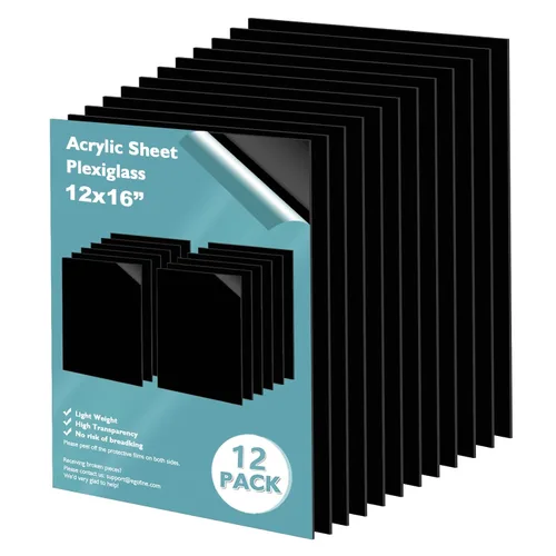 Vista 58 de Egofine Láminas de Plexiglás Láminas de Acrílico Paquete de 12 de 8.5x11'' 0.04 de Grosor Plástico Transparente Fundido Cristal Plexi Transparente