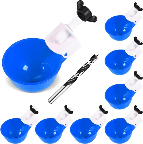 Vista 12 de Vasos para bebedero de pollo (paquete de 8/rojo) – Alimentador automático de agua grande para pollos para patos, pollitos, pavos, codorniz, conejos