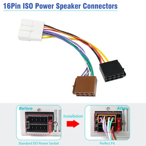 Vista 5 de Arnés de cableado estéreo para Nissan Adaptador de radio ISO a conector de 20 pines compatible con Altima Sentra Frontier Versa Xterra Murano Leaf