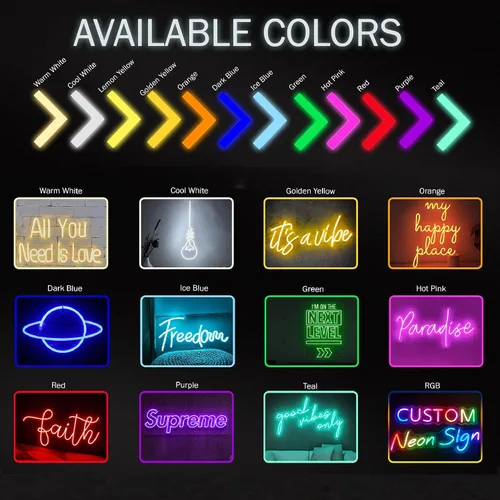 Vista 6 de Letrero de neón personalizado con luz LED personalizable para decoración de pared, letrero de neón personalizado para dormitorio, fiesta