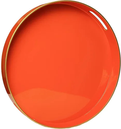 Vista 8 de Spsyrine - Bandeja decorativa redonda de plástico verde, bandeja moderna de 13 pulgadas con asas, patrón de mármol, para desayuno, mesa de café