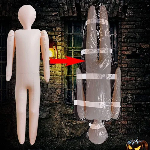 Vista 4 de Maniquí corporal inflable de tamaño real de 60", muñecas inflables corporales de tamaño completo, decoraciones de bricolaje de Halloween, accesorios