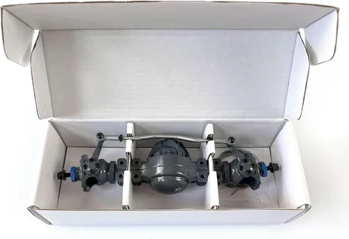 Vista 2 de Eje delantero metálico de bloqueo diferencial JDM para 1/14 Rc Dump Tractor Camión