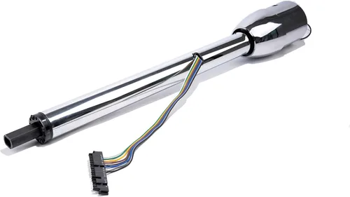 Vista 2 de Columna de dirección de cambio de piso de barra de calle de inclinación cromada de 28 pulgadas con adaptador de rueda sin llave