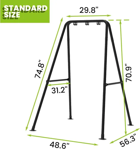 Vista 6 de Soporte para columpio Taleco Gear, carga máxima 330 libras, soporte resistente para interiores o exteriores, solo para silla colgante de hamaca