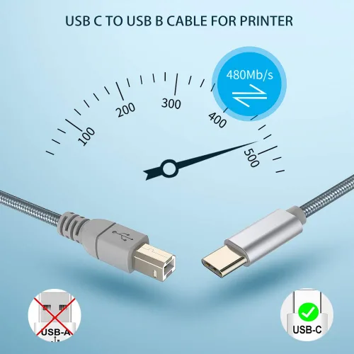 Vista 6 de LMUBOY Cable MIDI USB tipo C a USB tipo B, compatible con iPhone 15/16 Pro Max Plus, iPad con puerto USB-C, cable de impresora USB C