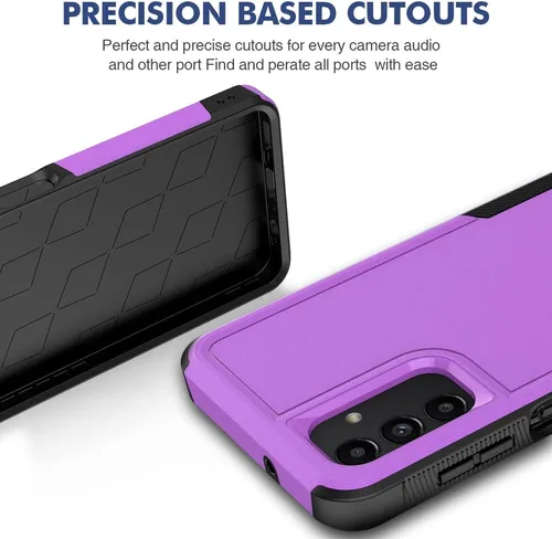 Vista 4 de Jeylly Funda para Samsung Galaxy A13A04s, protección de grado militar, a prueba de caídas, parte trasera dura mate, silicona suave, a prueba