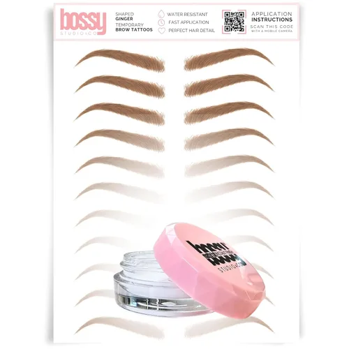 Vista 164 de Brows by Bossy Tatuaje temporal para cejas 8 colores y 6 estilos adhesivos impermeables para cejas, tatuajes falsos para el cabello como pelar