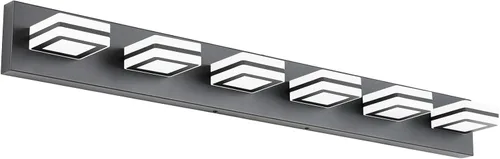 Vista 18 de Ralbay - Luces de tocador de baño de 5 temperaturas de color ajustables, negras, 4 luces, acrílicas, modernas, LED, mate, accesorios de iluminación