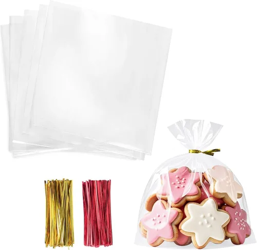 Vista 22 de Morepack Bolsas para barra de pretzel, 2 x 10 pulgadas, 200 bolsas individuales de pretzel con lazos