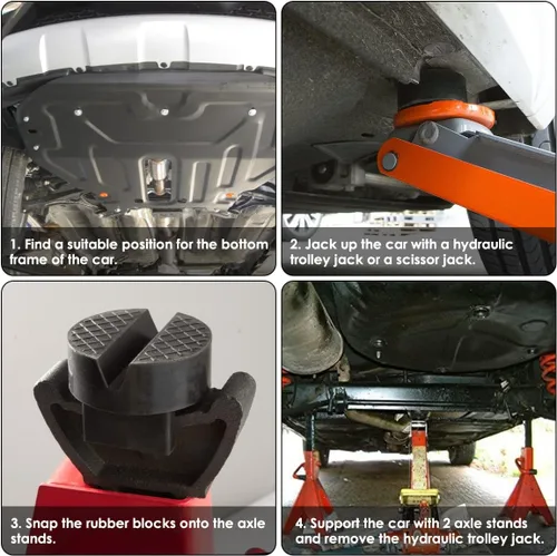 Vista 5 de DEDC Almohadillas para Gato de Piso, Adaptador de Gatos Elevadores de Coche Discos de Goma, Protector de Soldadura por Puntos, Accesorios