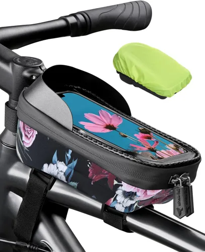 Vista 12 de whale fall Bolsa de marco de bicicleta impermeable, carcasa dura 3D Eva, soporte para teléfono de bicicleta, bolsa de tubo superior de bicicleta
