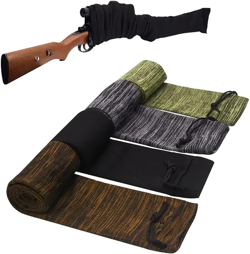 RUBY.Q Calcetines de pistola, 4 calcetines de pistola tratados de silicona, calcetines de pistola de punto de 48 × 4 pulgadas, diseño flexible de