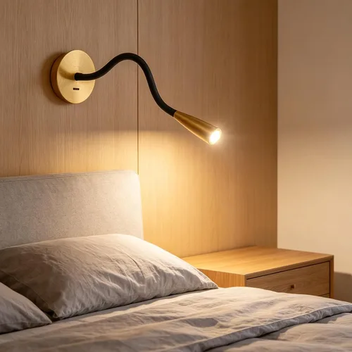 Vista 7 de Manguera de cuello de cisne flexible LED para pared, luz de lectura enfocada para dormitorio, lámpara de pared ajustable para cabecero de noche