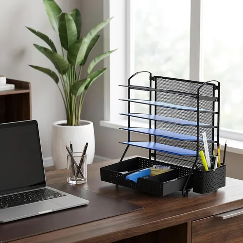 Vista 10 de Simple Houseware Organizador de archivos de escritorio de 6 niveles