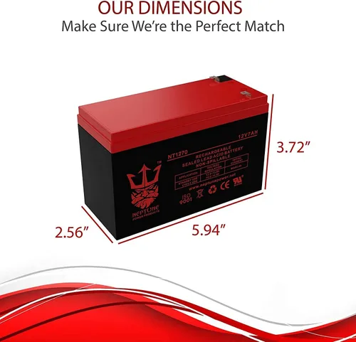 Vista 2 de Marca NT1270 12V 7AH SLA Batería Recargable de Repuesto para Razor MX350/ZR350 Versión 33-36+ Batería 12V 7AH - Paquete de 2