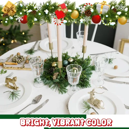 Vista 6 de Juexica 12 Piezas Manteles de Plástico Navideños de 84 Pulgadas Redondos Desechables Mantel de Plástico Impermeable Decorativo Cubierta de Mesa Rojo