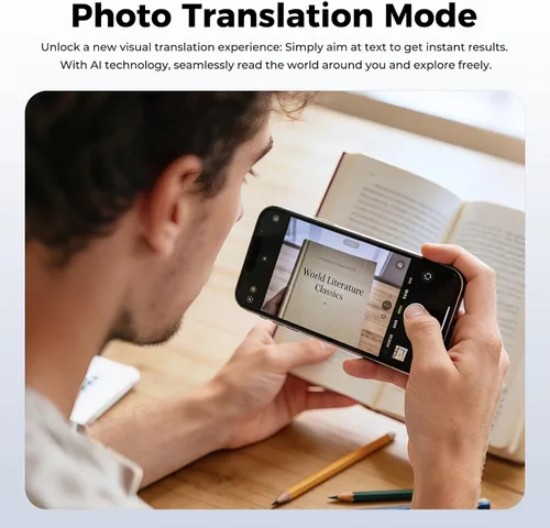 Vista 4 de MINISO MS106 - Auriculares de traducción AI en tiempo real, 4 en 1 para traductores compatibles con 150 idiomas con aplicación, auriculares
