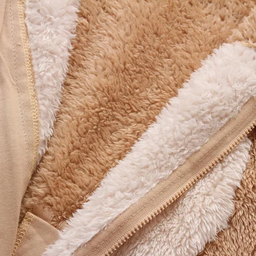 Vista 7 de Mono mullido con capucha para bebé, pelele de forro polar de manga larga con cremallera