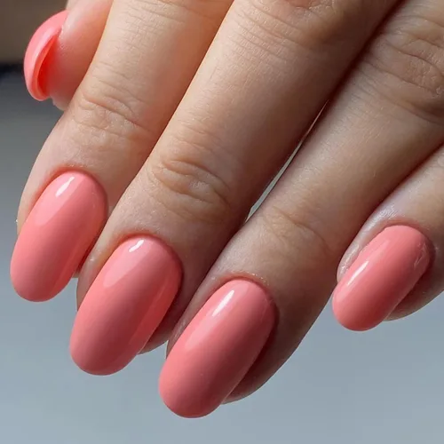 Vista 4 de GLAMERMAID Uñas postizas a presión ovaladas medianas, color rosa fucsia, para otoño, cortas, ovaladas, acrílicas, brillantes, reutilizables