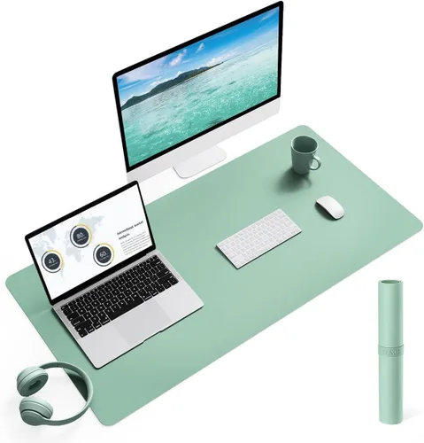 Vista 59 de YSAGi Alfombrilla de Escritorio de Cuero Antideslizante, Alfombrilla de Teclado para Escritorio de Computadora Portátil Impermeable, Protector