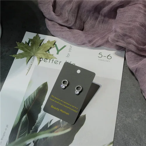 Vista 5 de Tarjetas personalizadas de 1 x 3 pulgadas, tarjetero de joyería para aretes personalizados, paquete de 100, 200, 500, 1000